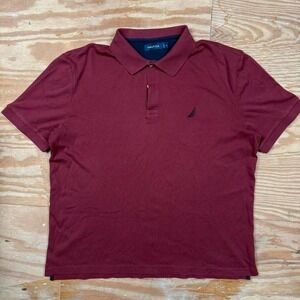 dark red burgundy nautica polo shirt‎